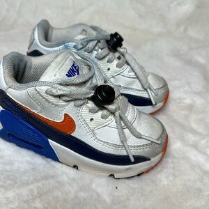 Nike toddler size 9 Air Max 90 Leather TD 'White Midnight Navy'